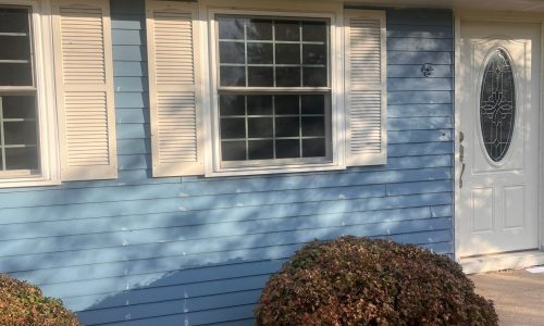 Front Door During Exterior Painters