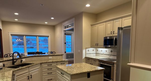 kitchen with painted cabinets