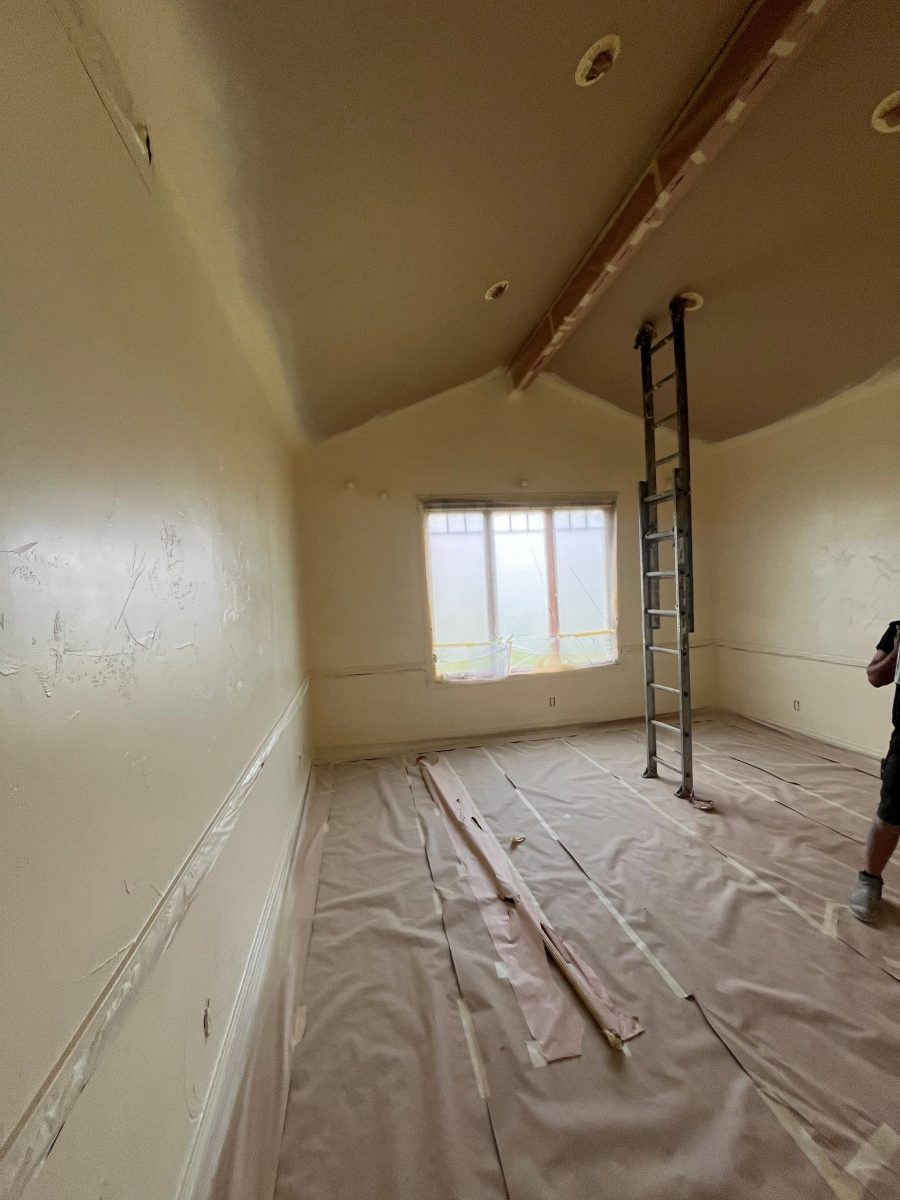 home interior with protective plastic during repaint Preview Image 26