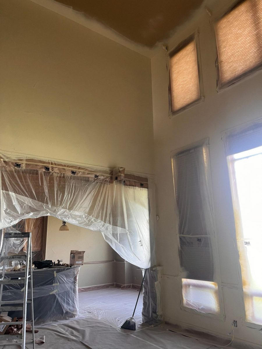 home interior with protective plastic during repaint Preview Image 29