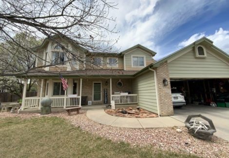front of house before painting and front yard