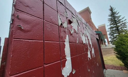 Peeling Paint on Trash Enclosure