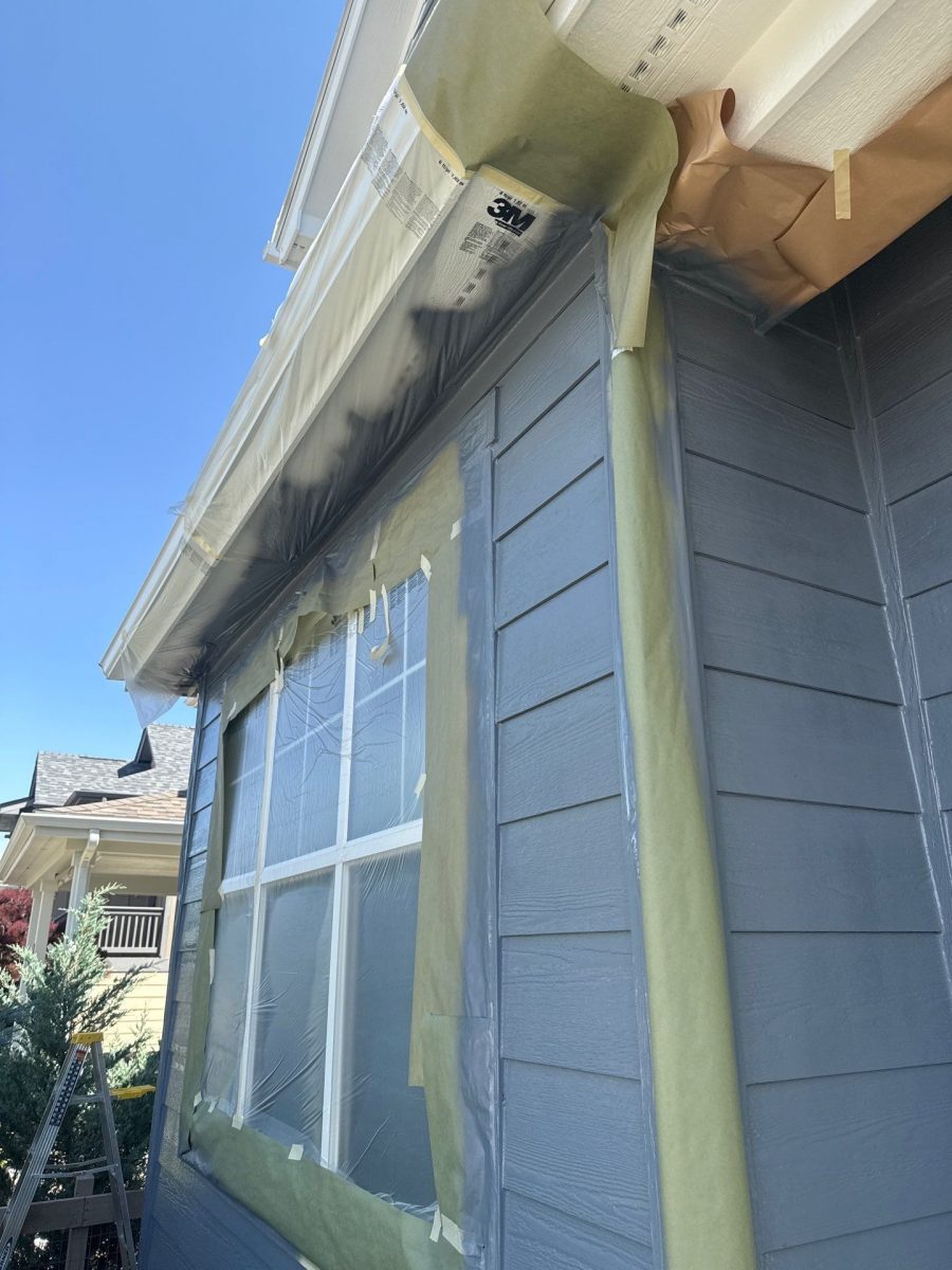 house with protective coverings for painting Preview Image 5