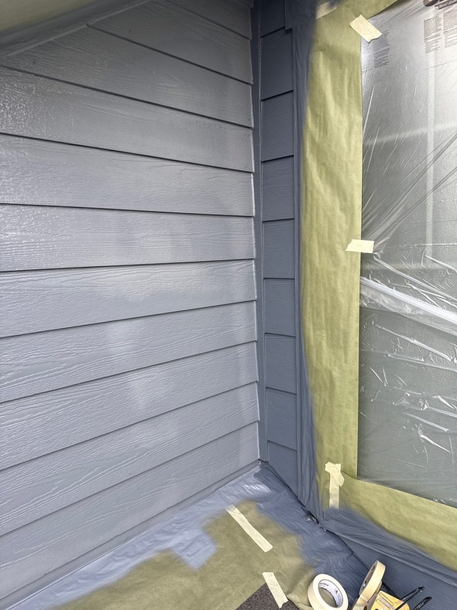 house with protective coverings for painting Preview Image 8