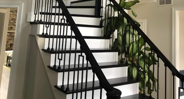 Photo of a beautifully repainted staircase