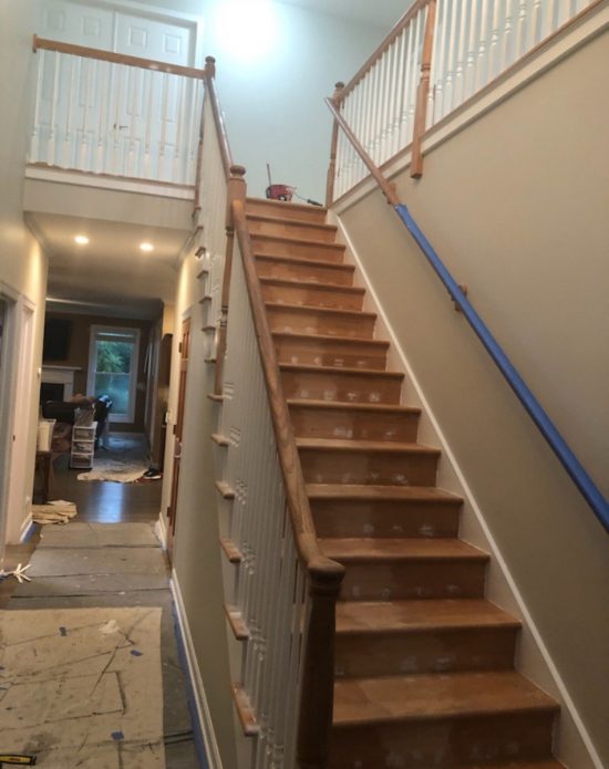 Stairway being painted