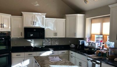 Oak Cabinet Painting Conversion after