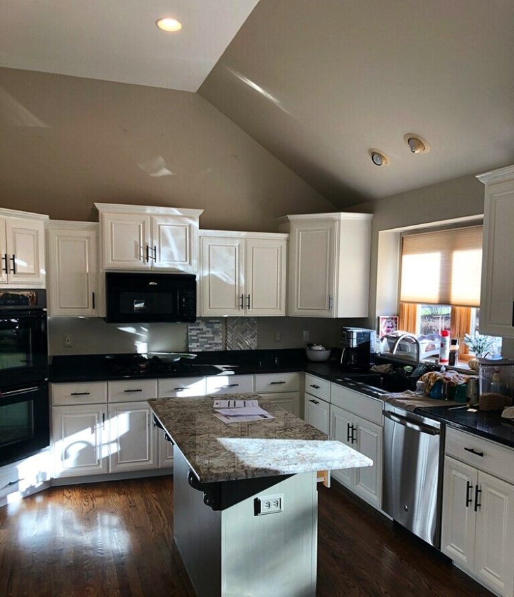 Oak Cabinet Painting Conversion after