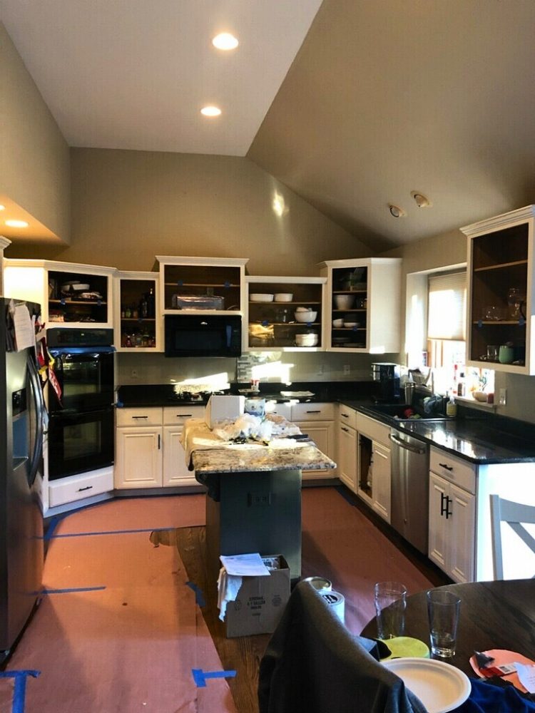 Oak Cabinet Painting Conversion during Preview Image 1