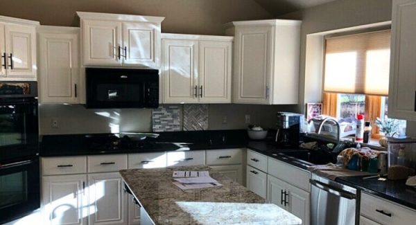 Oak Cabinet Painting Conversion after