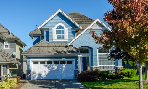 Home with blue exterior