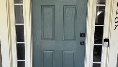 blue painted front door