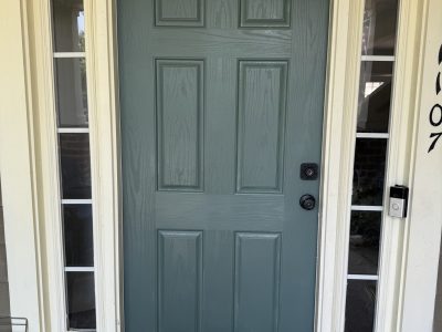 blue painted front door