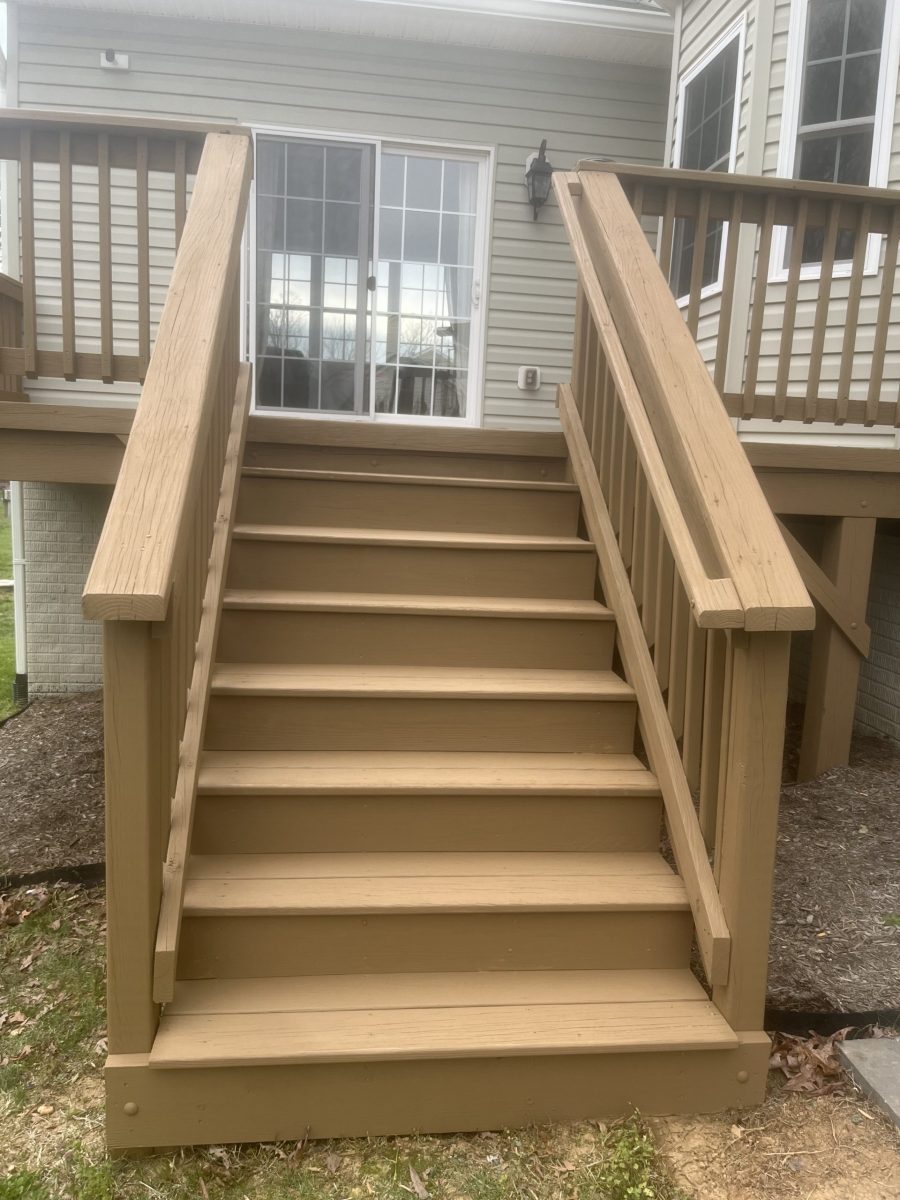 deck after stain stairs