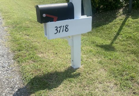 mailbox with newly painted colors and numbers