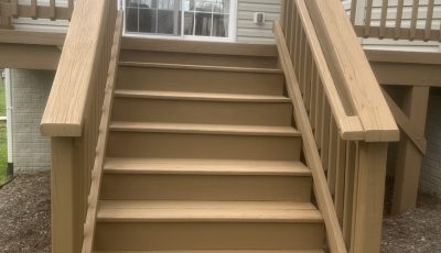 deck after stain stairs