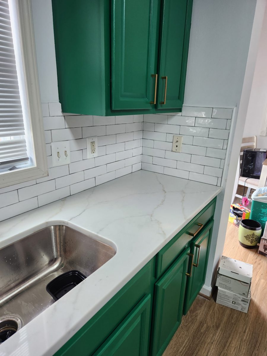 home kitchen with green painted cabinets Preview Image 1