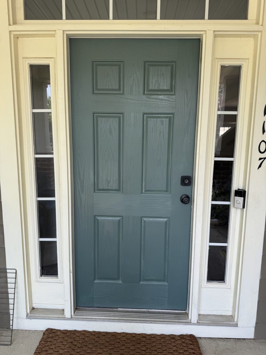 blue painted front door