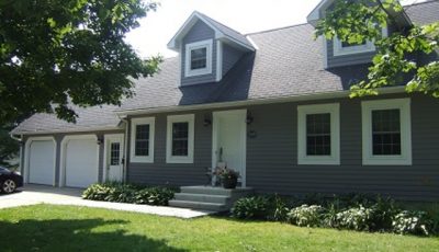 Exterior of painted house.