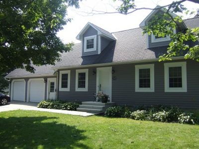 Exterior of painted house.