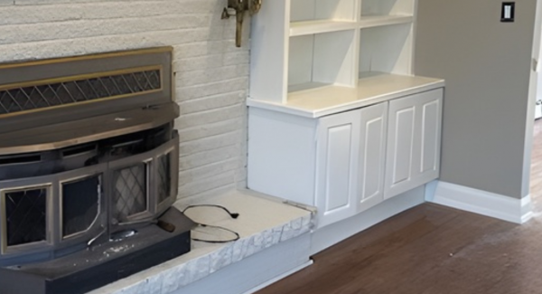 Living room and fireplace repaint for interior home project in Manalapan,NJ.