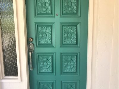 turquoise door