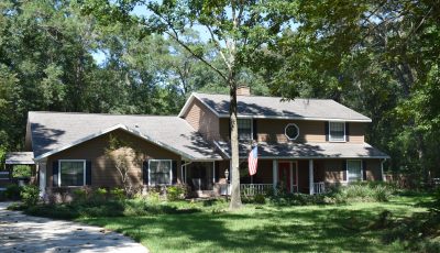 Light Brown Residential Painting With White Trim