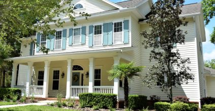 Soft White Exterior Traditional Style With White Trim ...