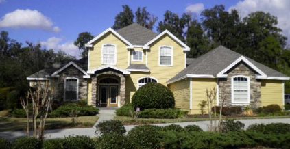 Exterior House Painters – Yellow Siding with White Trim ...