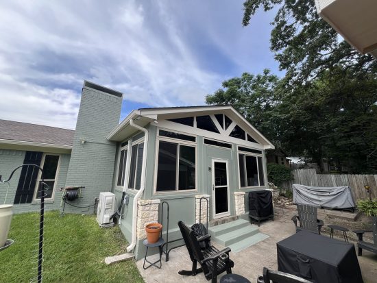 Brick Home Painting light green color