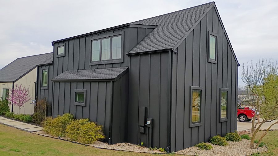 Exterior Painting Black Stucco Home Georgetown, TX Preview Image 4