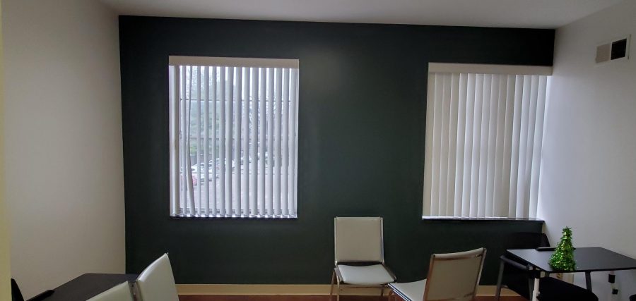 green accent wall in office space Preview Image 6