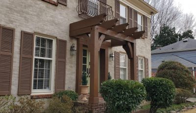The porch had a pergola design.