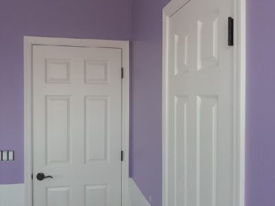 Interior Home Walls and Doors Painted Purple and White