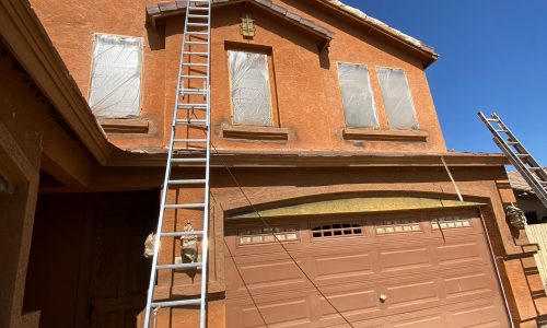 Prep work, masking and repairs are performed.