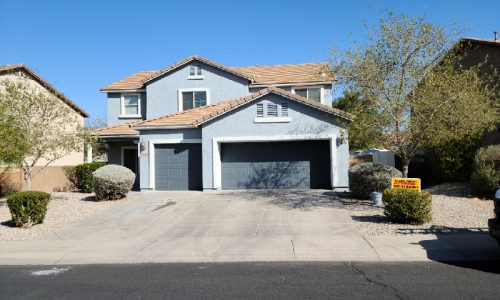 Beyond tan on a stucco home.