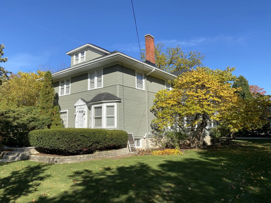 the back of a historical grey home Preview Image 1