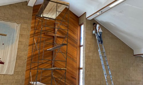 Wood Staining and Painting in Progress