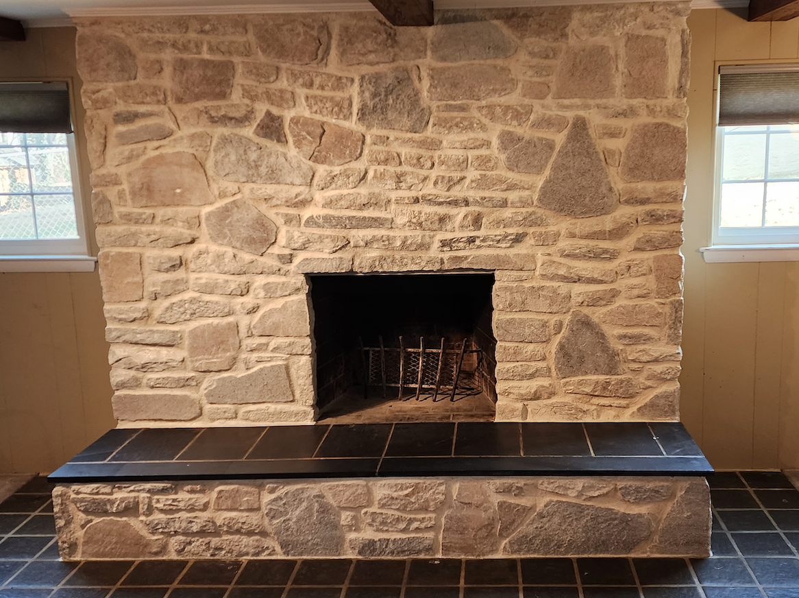 “White Wash” Fireplace Project After