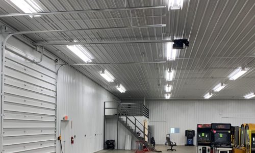 The warehouse after being freshly painted.