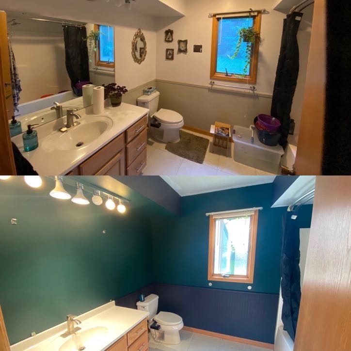 Before and After of Bathroom Painting