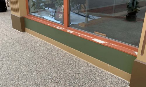 The exterior of the museum before we began painting.