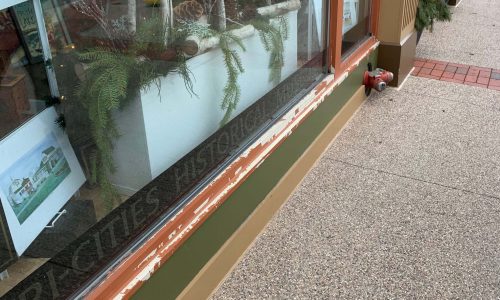 The exterior of the museum before we began painting.