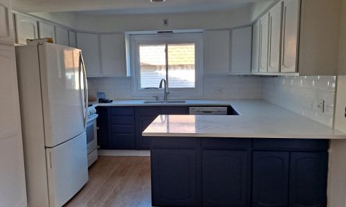 Kitchen in White and Blue
