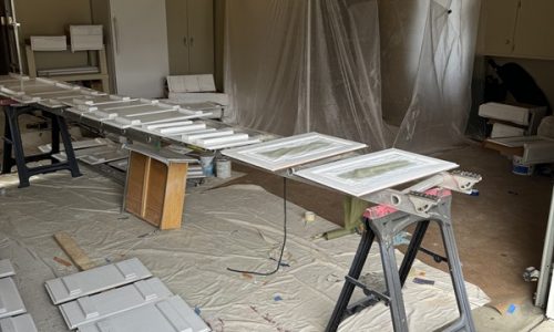 Kitchen Cabinet Painting & Remodel (During)