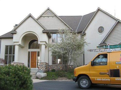 Residential Exterior Painted Off White