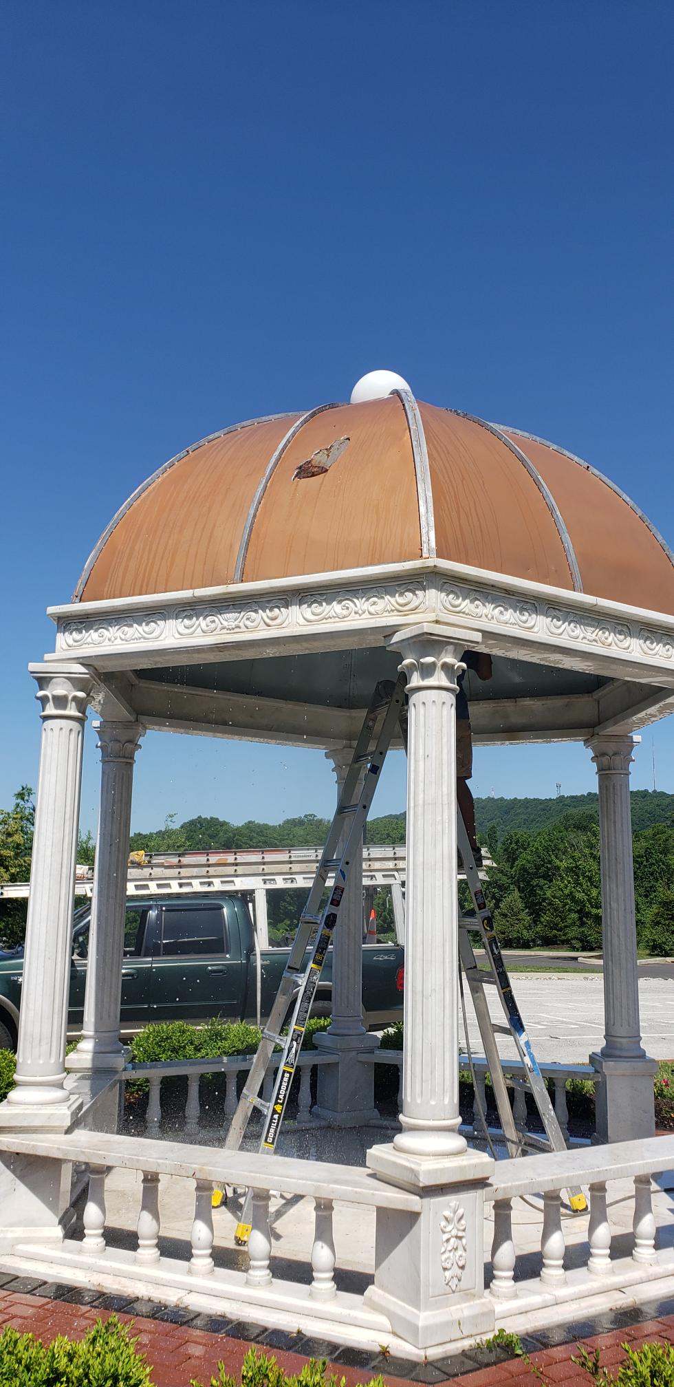 Gazebo before CertaPro Greater Lehigh Valley painting project - Angle 2