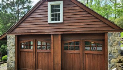 Wood Staining of Historic Garage in Malvern
