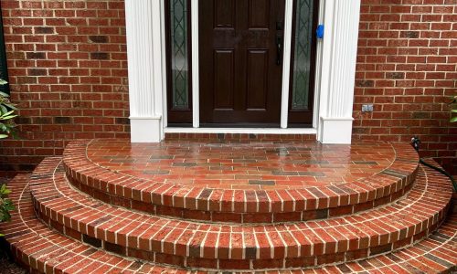 Power Washing Brick Steps