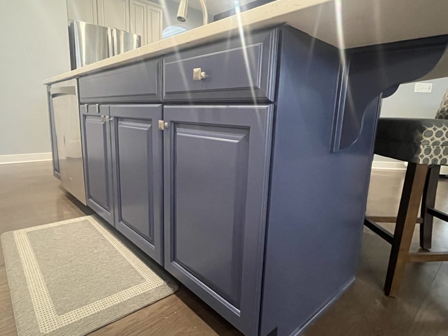 Blue Kitchen Cabinet Painting Preview Image 3